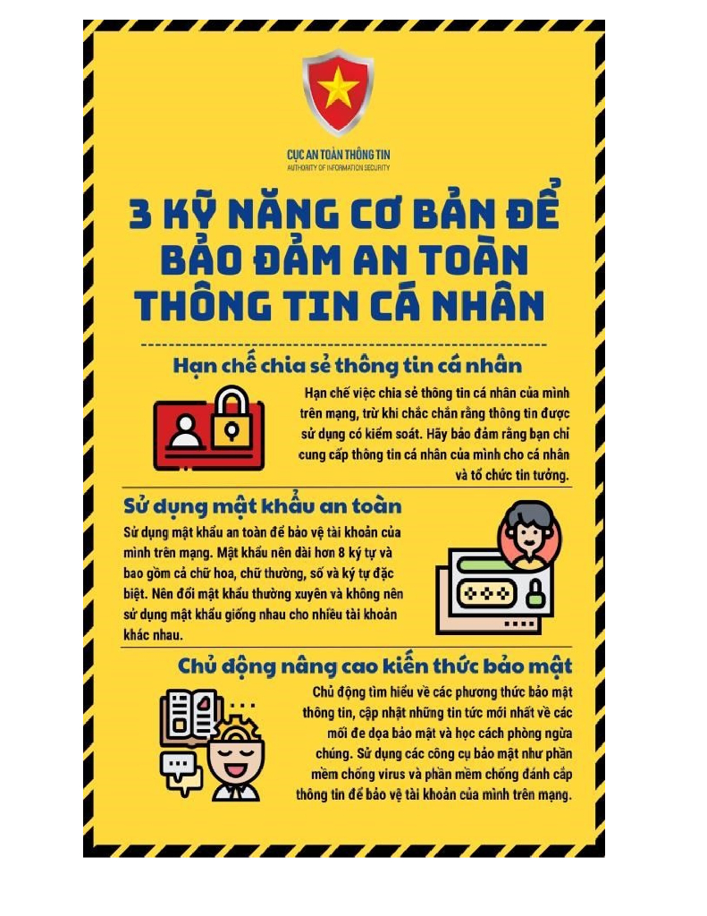 Kỹ năng cơ bản để bảo đảm an toàn thông tin cá nhân|https://quangminh.hiephoa.bacgiang.gov.vn/chi-tiet-tin-tuc/-/asset_publisher/M0UUAFstbTMq/content/ky-nang-co-ban-e-bao-am-an-toan-thong-tin-ca-nhan